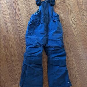 lands end iron knee Navy Snow Bib Overalls